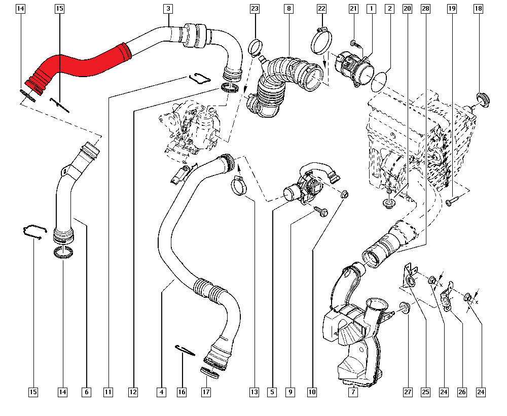 TURBO HOSEEXCLUDING METAL PIPE 