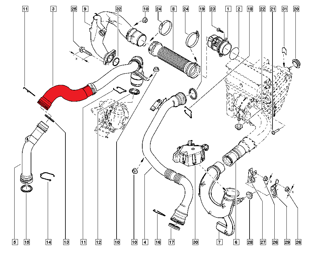 TURBO HOSE
EXCLUDING METAL PIPE 