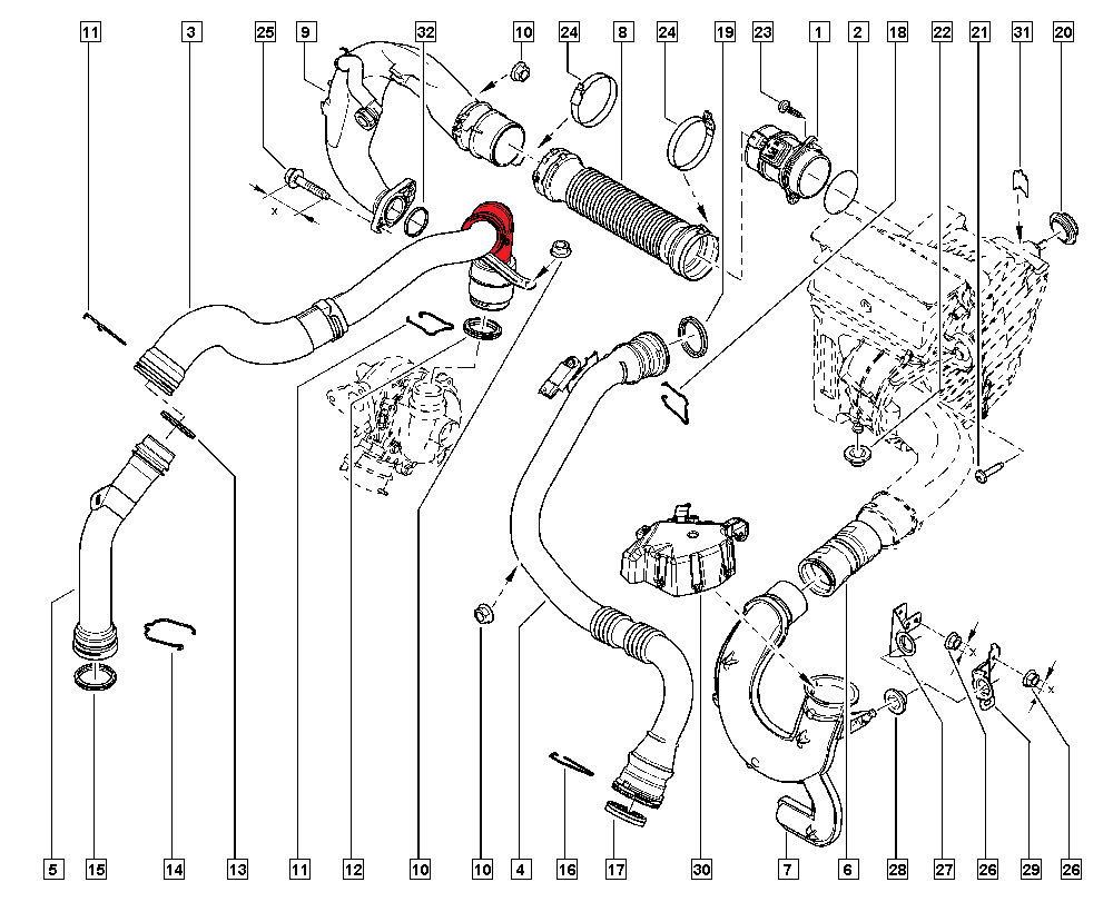 TURBO HOSE
EXCLUDING METAL PIPE 