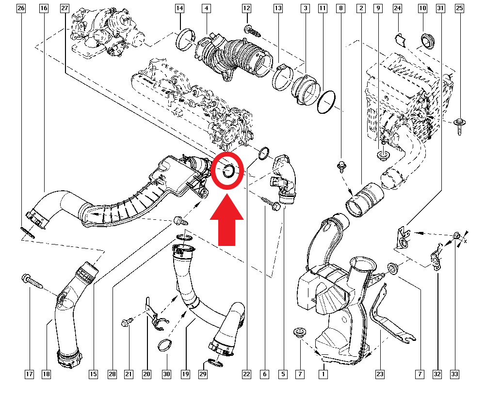 TURBO HOSE GASKETHC + 32