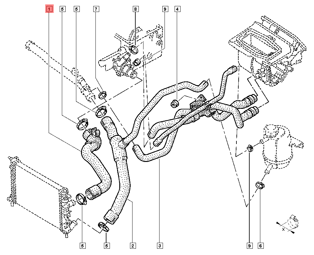 RADIATOR INLET HOSE