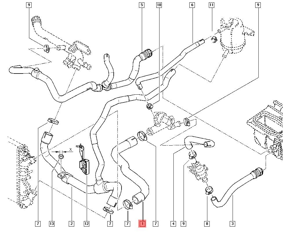 RADIATOR INLET HOSE