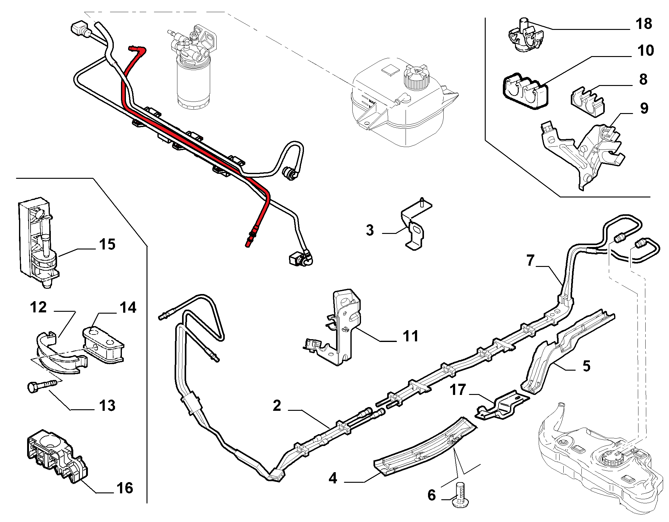 FUEL PIPE EXCLUDING BRACKET