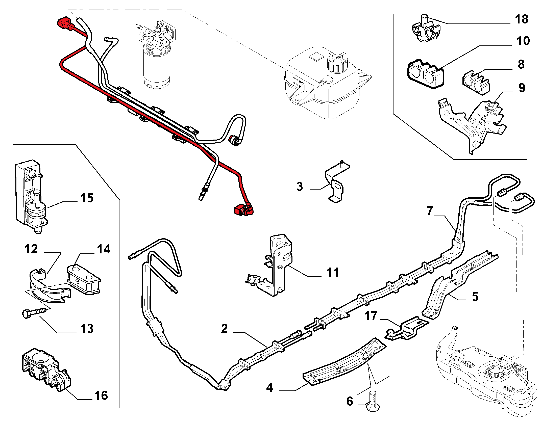 FUEL PIPE EXCLUDING BRACKET
