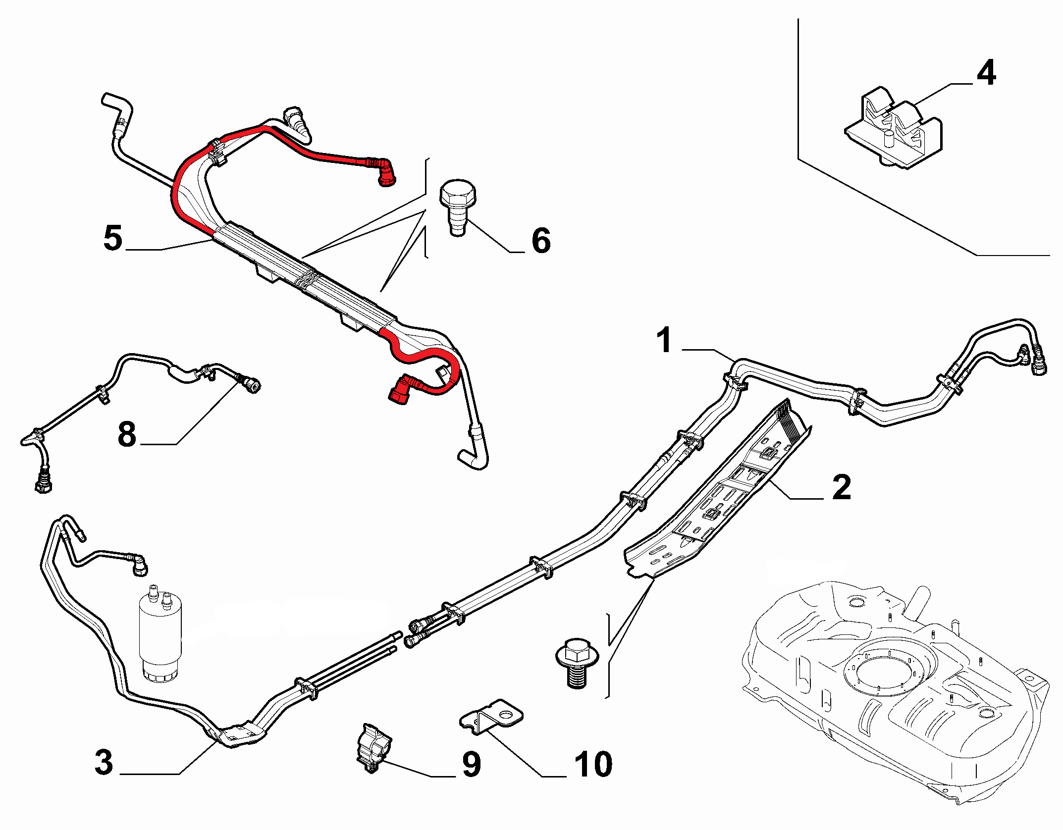 FUEL PIPE EXCLUDING BRACKET