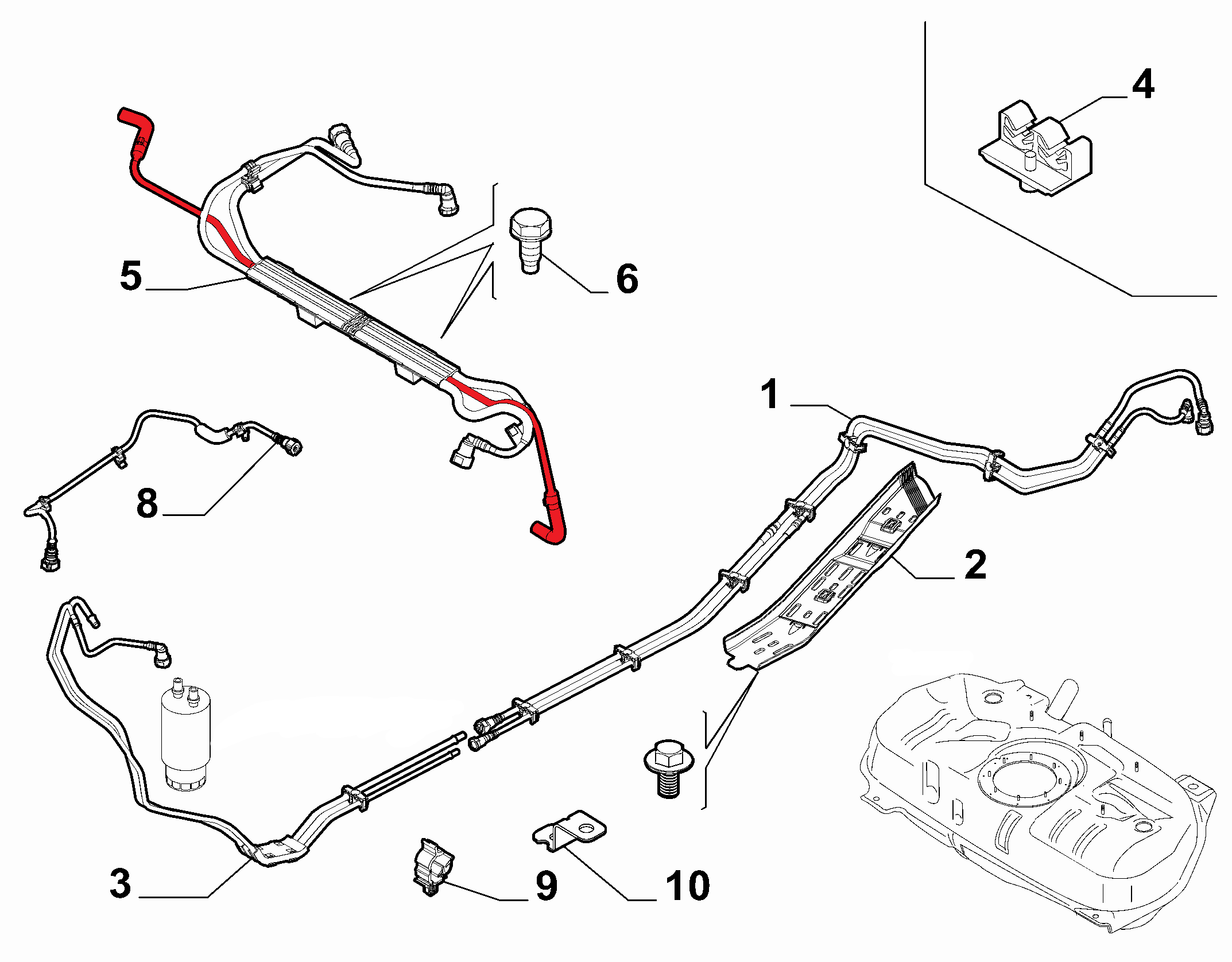 FUEL PIPE EXCLUDING BRACKET