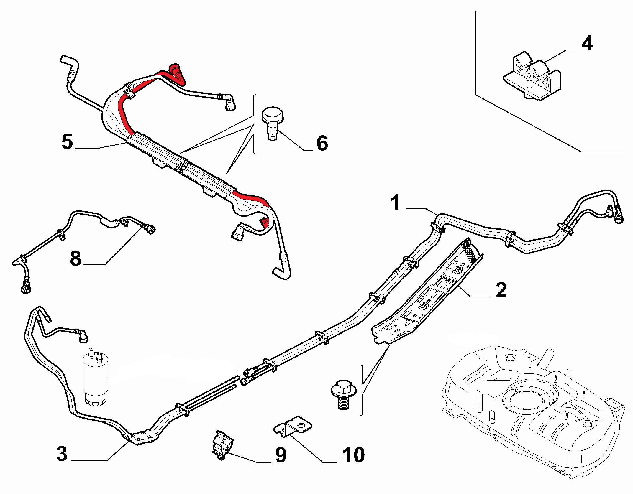 FUEL PIPE EXCLUDING BRACKET