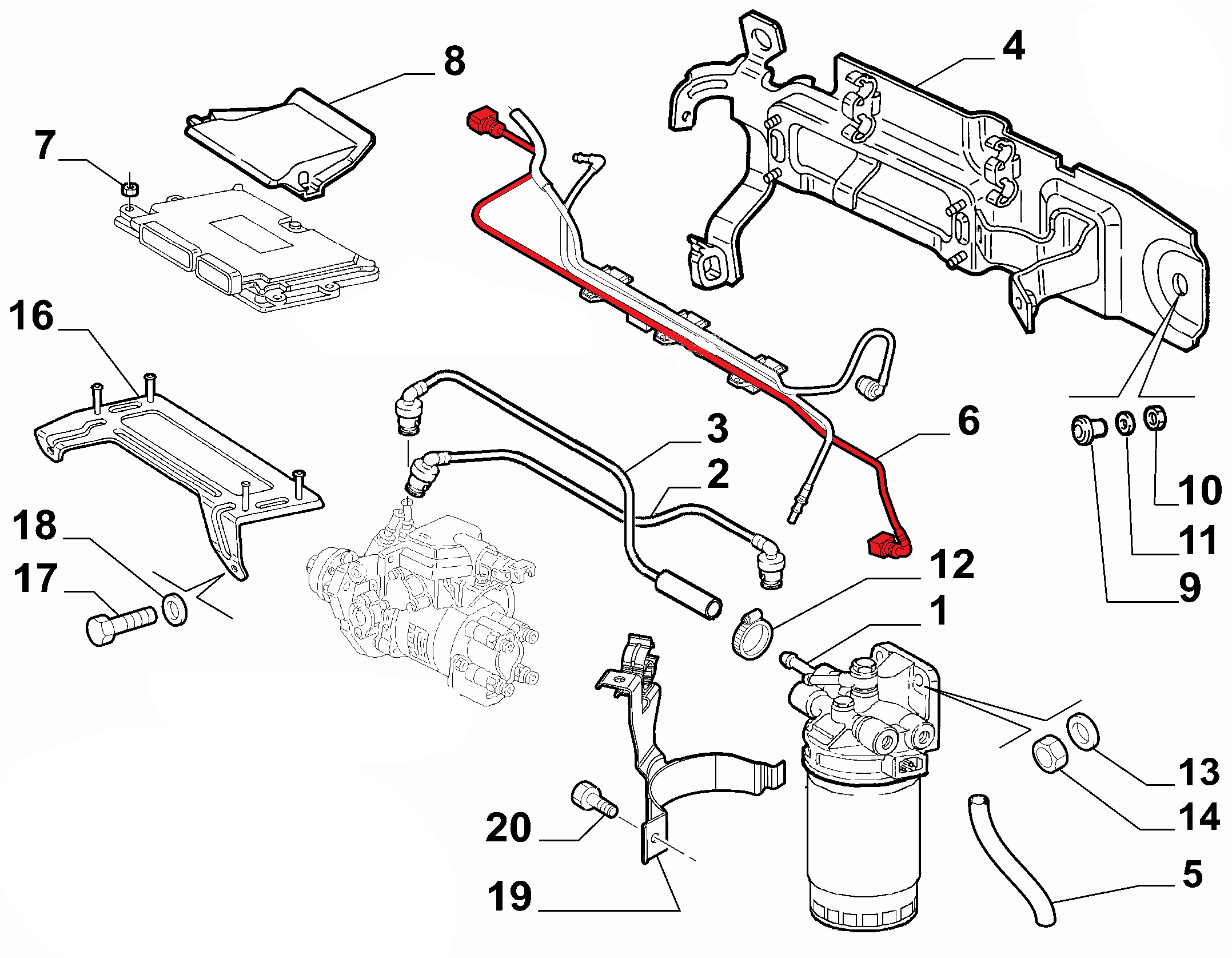 FUEL PIPE EXCLUDING BRACKET