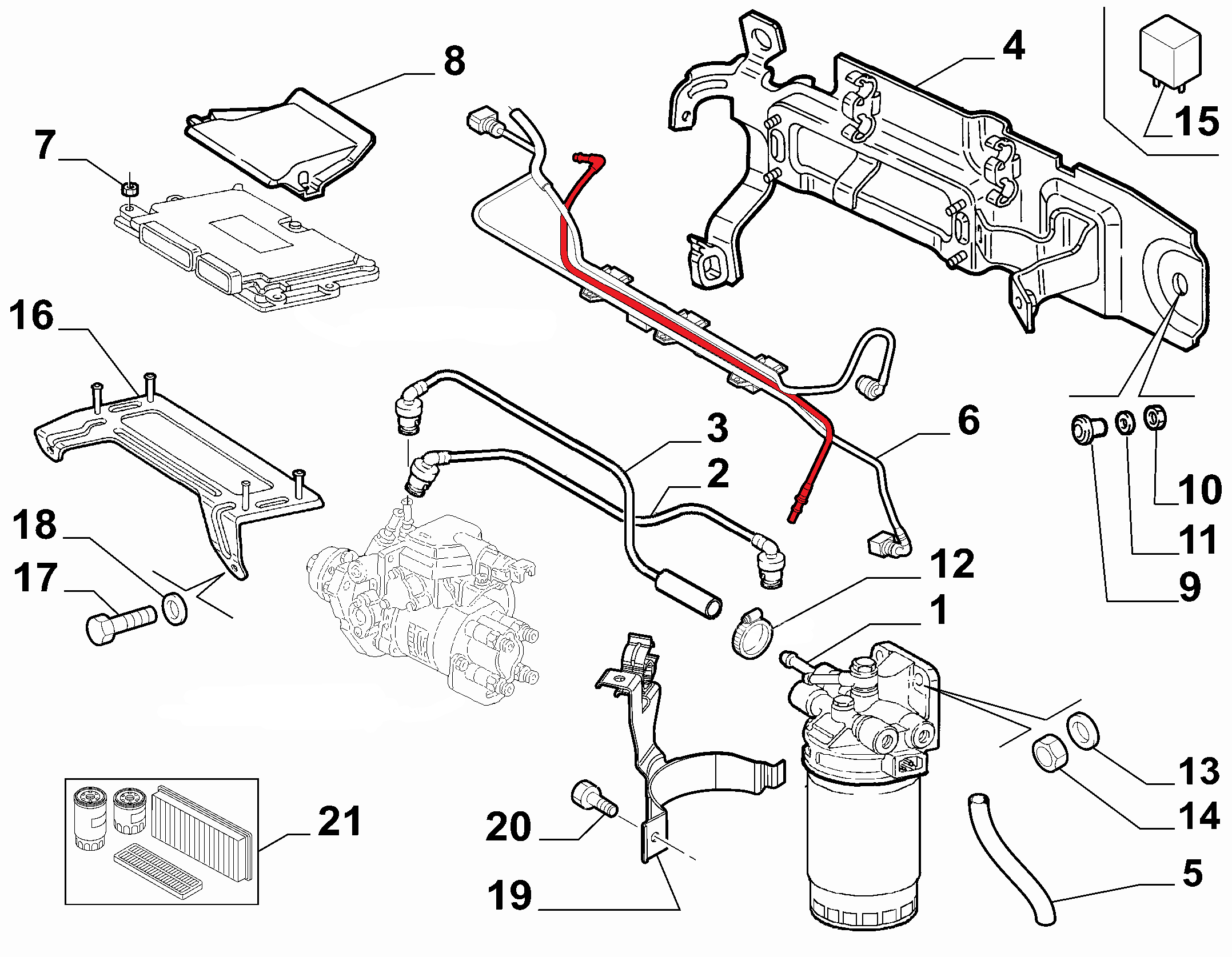 FUEL PIPE EXCLUDING BRACKET
