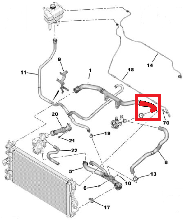 RADIATOR INLET HOSE
EXCLUDING PLASTIC PIPE 