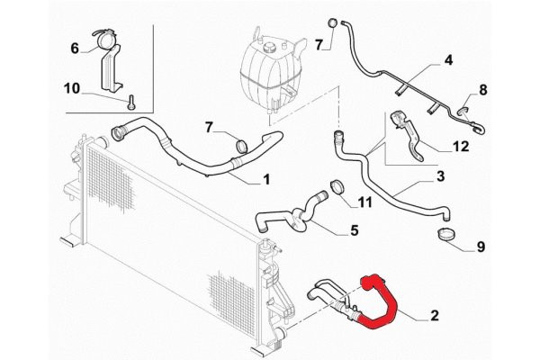RADIATOR OUTLET HOSE
EXCLUDING PLASTIC PIPE 