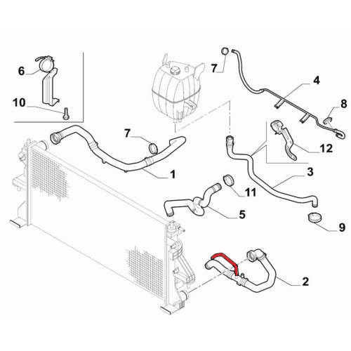 RADIATOR OUTLET HOSE
EXCLUDING PLASTIC PIPE 