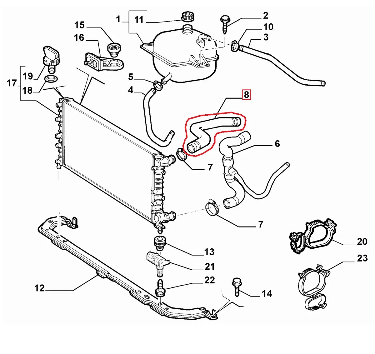 RADIATOR INLET HOSE