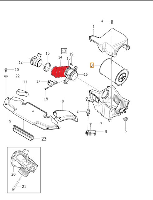 AIR FILTER HOSE
EXCLUDING PLASTIC PIPE 