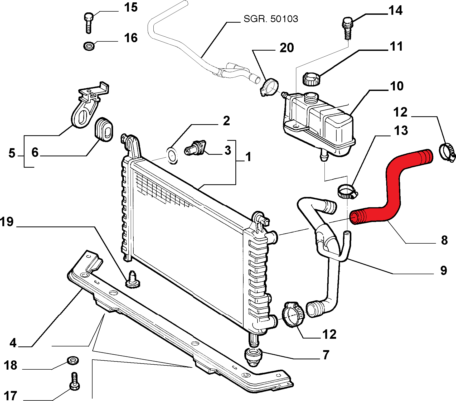 RADIATOR INLET HOSE