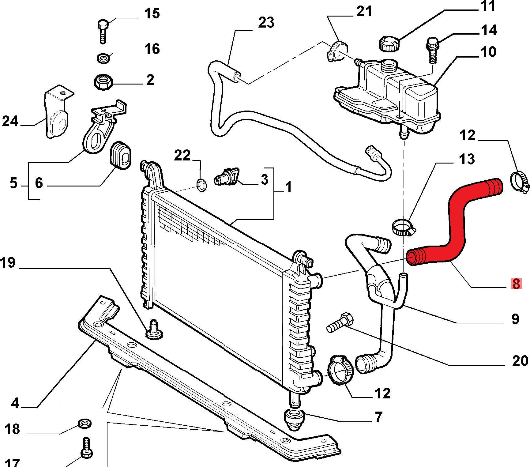 RADIATOR INLET HOSE