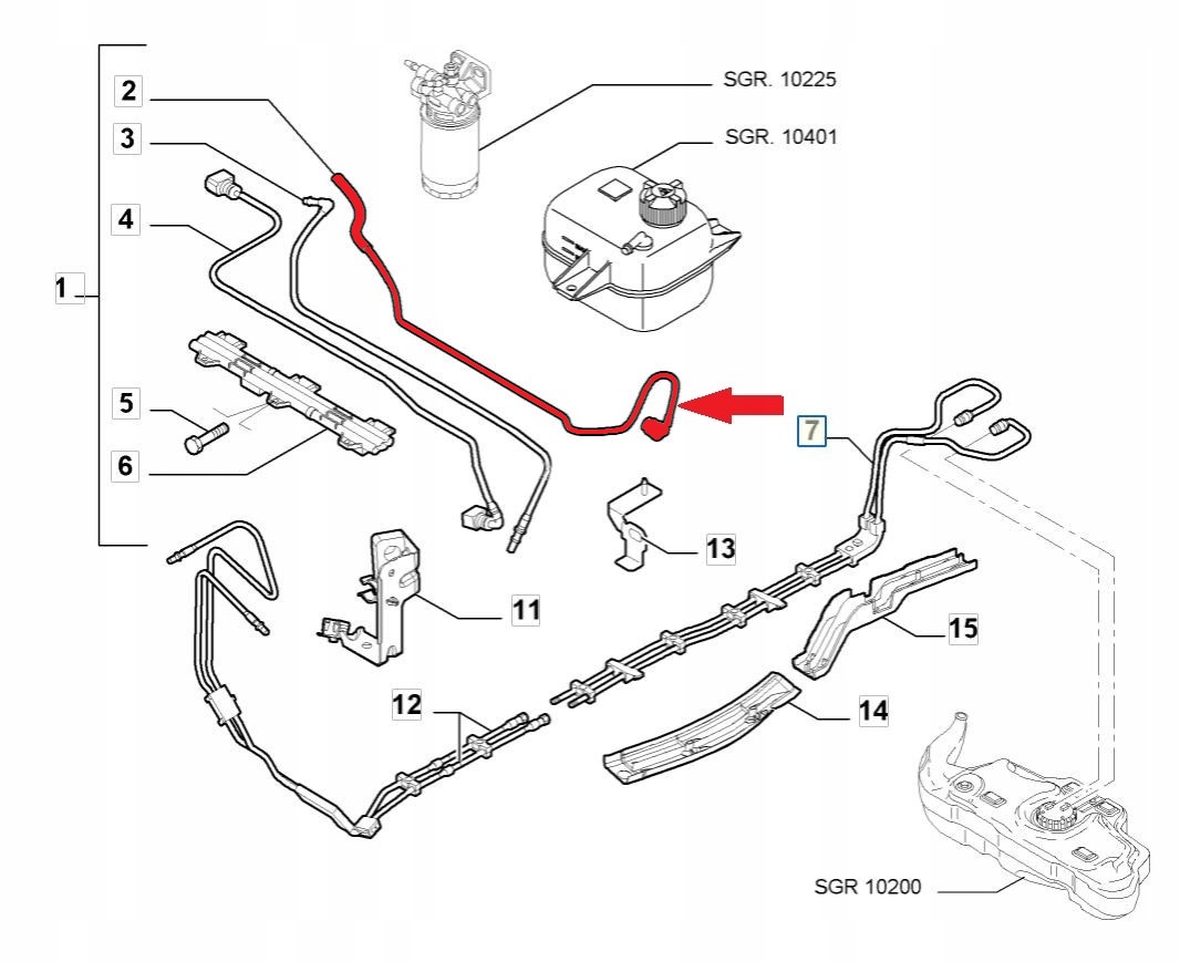 FUEL PIPE EXCLUDING BRACKET