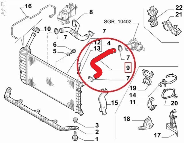 RADIATOR INLET HOSE