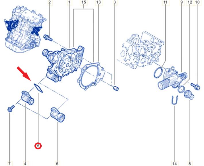 GASKET OF WATER PUMP PIPE 