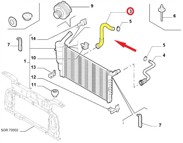RADIATOR OUTLET HOSE