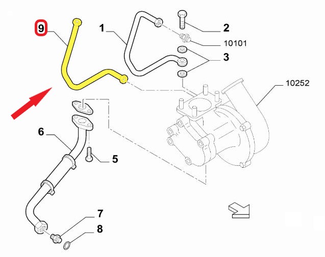 TURBO LUBRICATION PIPE