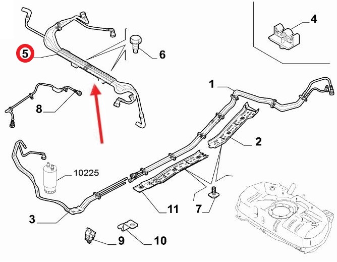 FUEL PIPE EXCLUDING BRACKET