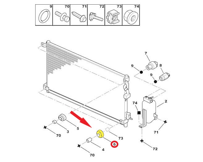 RADIATOR HOLDER RUBBER