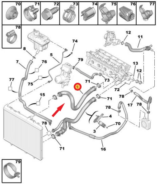 RADIATOR INLET HOSE