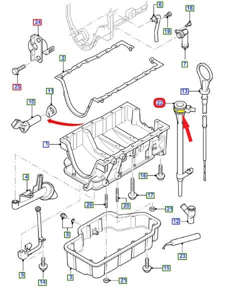 GASKET OF OIL LEVEL ROD PIPE 