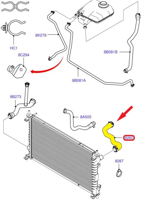 RADIATOR INLET HOSE