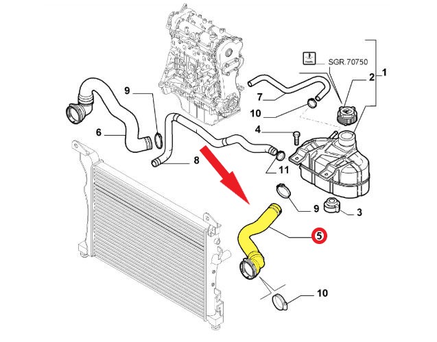 RADIATOR INLET HOSE