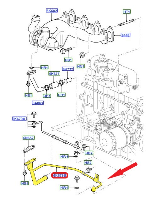 TURBO LUBRICATION PIPE